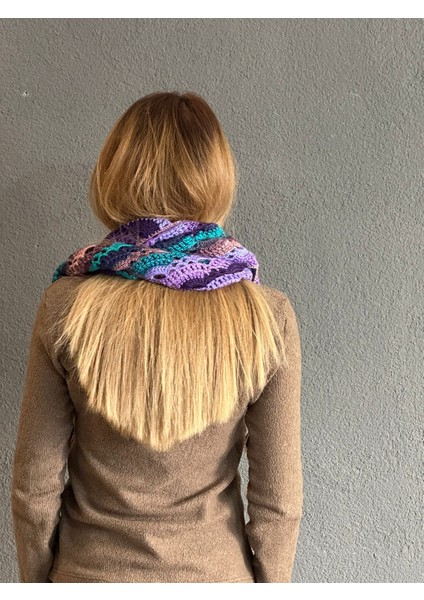 El Örgüsü Renkli Ombre Desenli Şal Boyunluk Kadın Şal Püsküllü Şal fiyatları