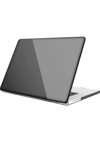 Apple Macbook Pro 14 Inç M3 A2992 A2918 ile Uyumlu Parlak Kılıf + Siyah Klavye Kılıfı +Film