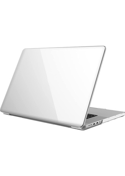 Novstrap Apple Macbook Pro 14 Inç M3 A2992 A2918 ile Uyumlu Parlak Kılıf + Siyah Klavye Kılıfı +Film