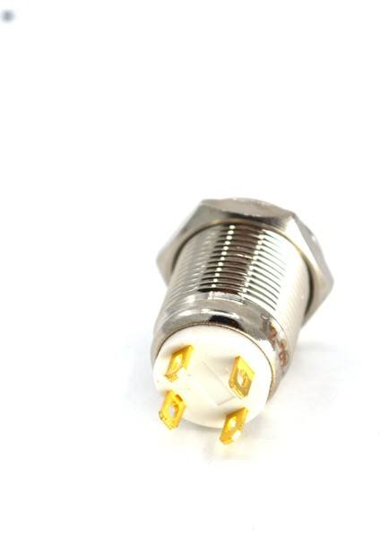 12MM Yaylı Buton Anahtar 12V Kırmızı Işıklı Yuvarlak Metal