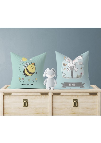 Bebek Çocuk Odası Yastıklı Kırlent Kılıf 2'li Ds1 30X30 cm