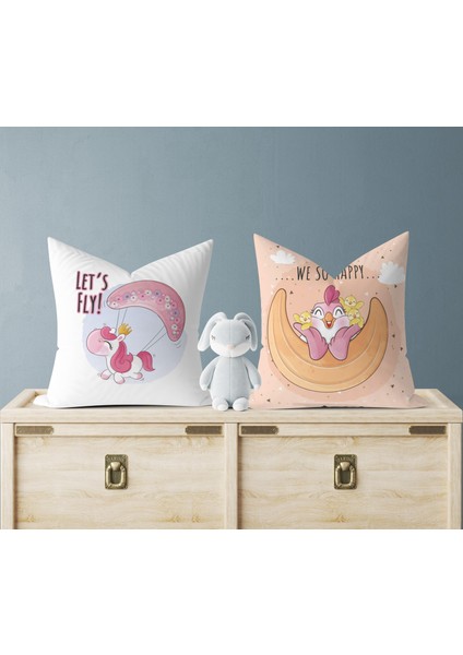 Bebek Çocuk Odası Yastıklı Kırlent Kılıf 2'li DS26 30X30 cm