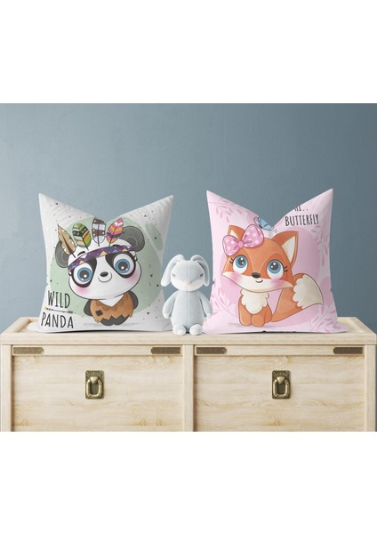 Bebek Çocuk Odası Yastıklı Kırlent Kılıf 2'li Ds7 30X30 cm