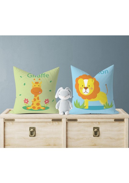 Bebek Çocuk Odası Yastıklı Kırlent Kılıf 2'li Ds9 30X30 cm