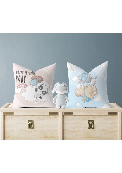 Bebek Çocuk Odası Yastıklı Kırlent Kılıf 2'li DS31 30X30 cm