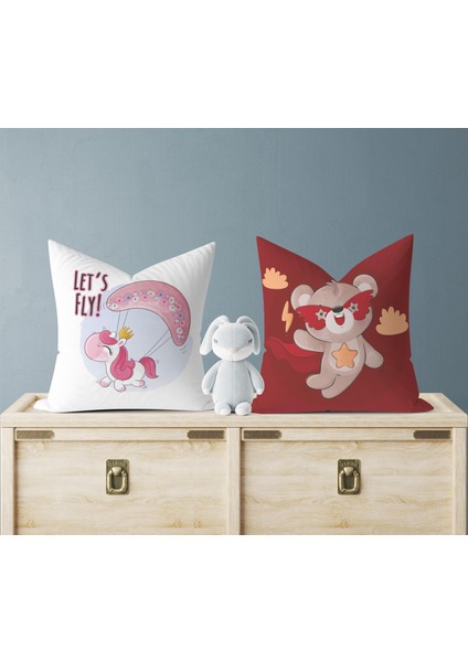Bebek Çocuk Odası Yastıklı Kırlent Kılıf 2'li DS22 30X30 cm
