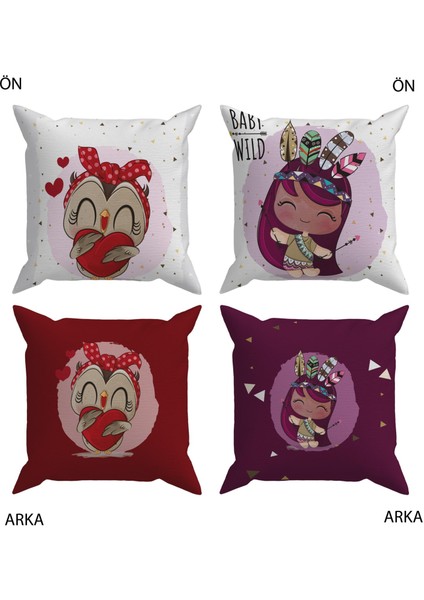 Bebek Çocuk Odası Yastıklı Kırlent Kılıf 2'li DS25 30X30 cm fiyatları