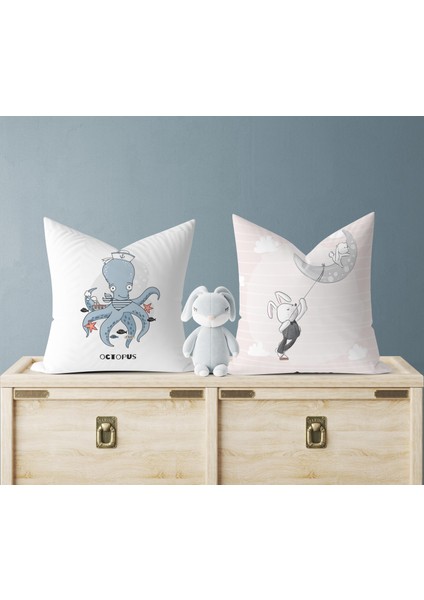 Bebek Çocuk Odası Yastıklı Kırlent Kılıf 2'li Ds8 30X30 cm