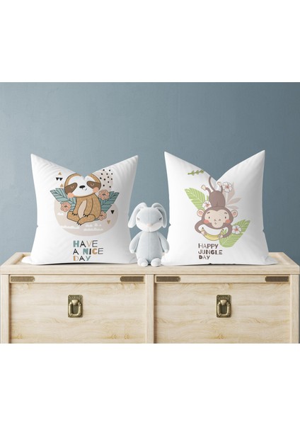 Bebek Çocuk Odası Yastıklı Kırlent Kılıf 2'li DS36 30X30 cm