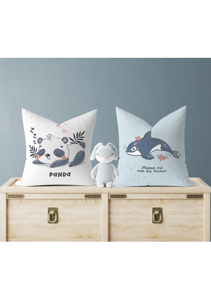 Bebek Çocuk Odası Yastıklı Kırlent Kılıf 2'li DS44 30X30 cm