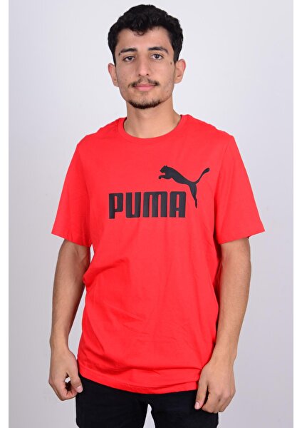 586666-11 Puma Baskılı Bisiklet Yaka Kırmızı Erkek T-Shirt