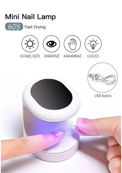 Protez Tırnak Tips Uv LED Lamba Oje Tırnak Kurutucu Mini (Usb'li) modelleri