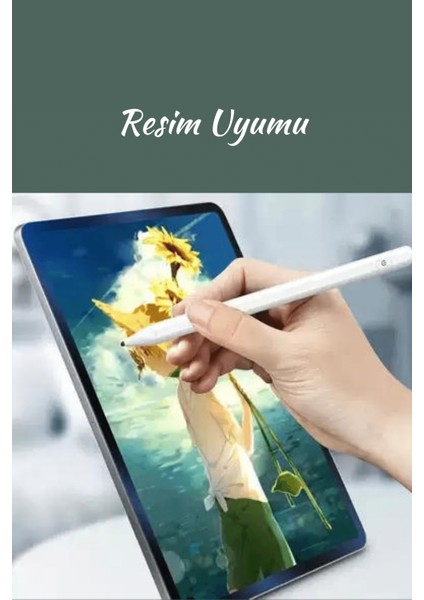 Galaxy Tab A9 Plus X210 Uyumlu Eğime Göre Çizgi Kalınlığı Değişen Şarjlı Dokunmatik Ekran Kalemi Stylus Pen