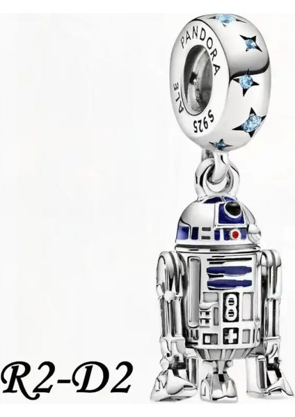 Poseidons Jewellery Star Wars R2 - D2 Droid Charm 925 Ayar Gümüş