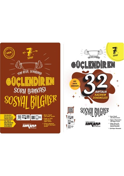 Yeni Müfredat 7.Sınıf Sosyal Bilgiler Güçlendiren Soru Bankası + Güçlendiren 32 Haftalık Kazanım Denemel