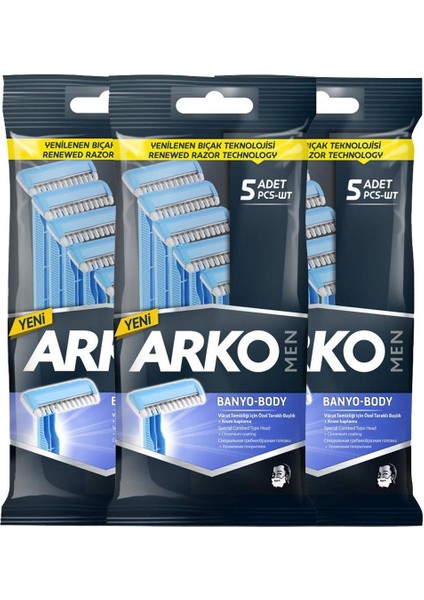 Banyo Tıraş Bıçağı Banyo 5'li x 3 Adet