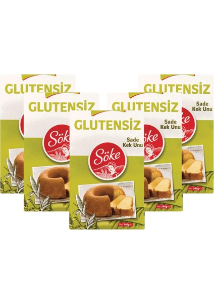Glutensiz Sade Kek Unu 240 gr (5 Adet)