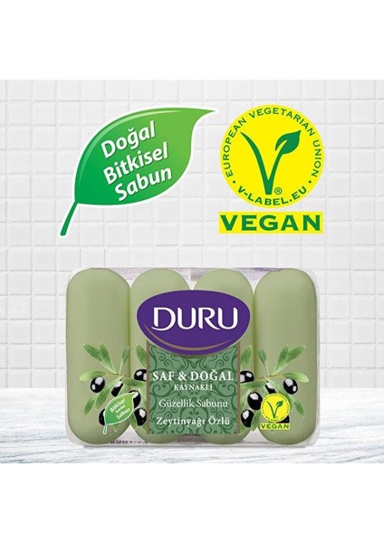 Güzellik Sabunu Saf&doğal Zeytinyağlı 4 x 70 gr x 2 Adet