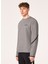 Gri Erkek Bisiklet Yaka Baskılı Sweatshirt FOA404798 Roam Commuter Rc Crew Swe 3