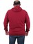 Büyük Beden Basic Mevsimlik Fermuarlı Kapüşonlu Sweat 22751 Bordo 4