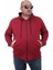 Büyük Beden Basic Mevsimlik Fermuarlı Kapüşonlu Sweat 22751 Bordo 5