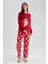 Fall in Love Yılbaşı Temalı Pijama Takımı Polar Uzun Kollu Üst Esnek Belli Uzun Alt A3369AX23WN 2