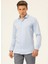 Slim Fit Klasik Yaka Armürlü Mavi Erkek Gömlek GM2024700367 4