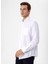 Regular Fit Düğmeli Yaka Düz Beyaz Erkek Gömlek GM1008300078 5