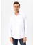 Regular Fit Klasik Yaka Armürlü Beyaz Erkek Gömlek GM2025000258 2