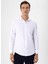 Slim Fit Klasik Yaka Armürlü Beyaz Erkek Gömlek GM2024700410 1
