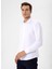 Slim Fit Klasik Yaka Armürlü Beyaz Erkek Gömlek GM2024700410 3