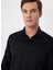 Slim Fit Klasik Yaka Armürlü Siyah Erkek Gömlek GM2024700410 3