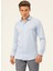 Slim Fit Klasik Yaka Armürlü Mavi Erkek Gömlek GM2024700418 4