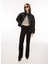 Siyah Kadın Mont Onlanja Faux Leather Oversıze Puffe 1