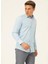 Slim Fit Klasik Yaka Armürlü Mavi - Buz Erkek Gömlek GM2024700431 4