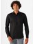 Slim Fit Klasik Yaka Armürlü Siyah Erkek Gömlek GM2024700431 1
