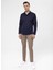 Slim Fit Klasik Yaka Armürlü Lacivert Erkek Gömlek GM2024700424 3