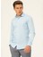 Slim Fit Klasik Yaka Armürlü Mavi - Buz Erkek Gömlek GM2024700431 2