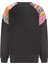Bisiklet Yaka Desenli Siyah Kadın Sweatshırt MFKD03203 3