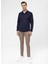 Slim Fit Klasik Yaka Armürlü Lacivert Erkek Gömlek GM2024700447 3