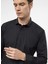 Slim Fit Klasik Yaka Düz Siyah Erkek Gömlek GM1007100570 5