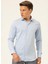 Slim Fit Klasik Yaka Armürlü Mavi Erkek Gömlek GM2024700405 1