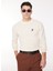 Bisiklet Yaka Regular Fit Baskılı Krem Erkek Kazak Kmw G514 Ny_downtown Regular Fıt 1