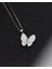 Ametist Taş Işıltılı Kelebek Diamond Butterfly Kadın Gümüş Kolye 3