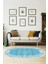 Dijital Salon Halısı Star Pamuk Kaymaz Taban Saçaklı Oval Modern Sequoia Mavi 1