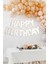 Beyaz Renk Happy Birthday Folyo Balon Seti Doğum Günü Balon Süsleme Seti 3