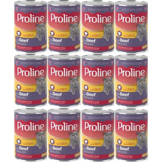 Pro Line Proline Dana Etli Yetişkin Kedi Konservesi 400 Gr*12 Adet