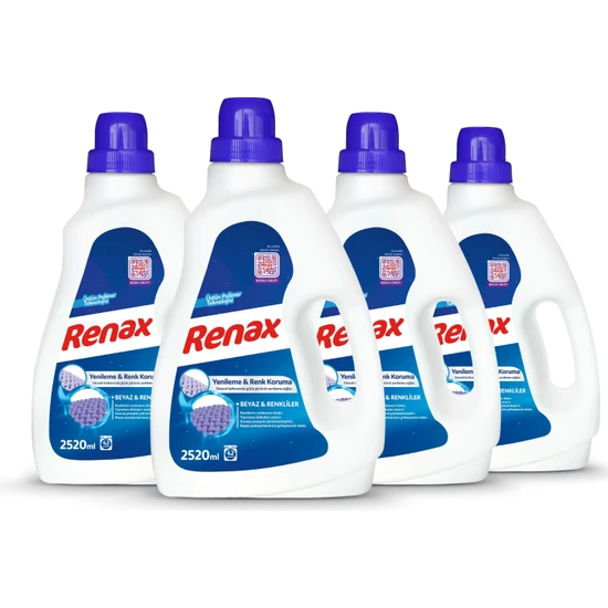 Renax Sıvı Çamaşır Deterjanı Beyaz ve Renkliler 2520 ml - 4 Lü Paket