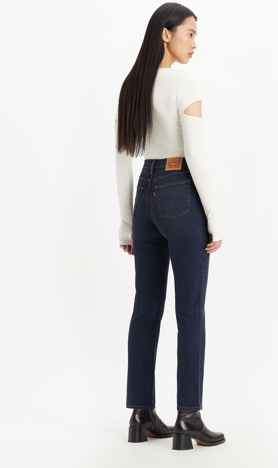 Levi's Koyu Mavi Kadın Yüksek Belli Straight Denim Pantolon 18883-0251 görsel 4