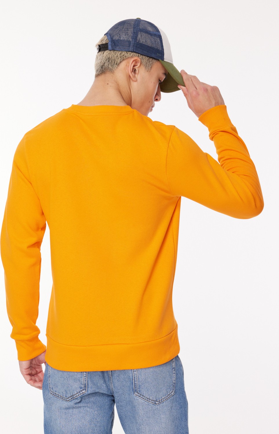 Jack & Jones Bisiklet Yaka Turuncu Erkek Sweatshırt 12261180_JORSILVERLAKE Sweat Crew görsel 5